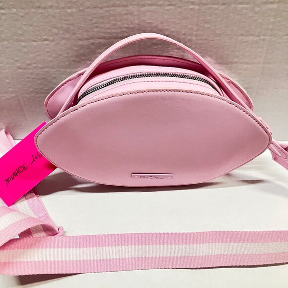 Betsey Johnson XOTEAM Kitsch Glitter Football Web Strap Shoulder Bag - Picture 4 of 5